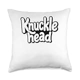 Knucklhead Black n White Text Throw Pillow
