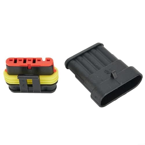 Superseal Waterproof Electrical Connector Kit, 1 to 6 Pin, IP67 Sealed, Flame Retardant Nylon, for Car, Boat, Truck, and RV(5pin)
