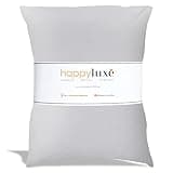 Happyluxe Odyssey Travel Pillow for Long Flights - Soft, Small, Alternative to Down and Memory Foam. 17 x 13in - Made in The USA, Silver Gray Airplane Pillow for Adults Sleeping, Camping or Nap