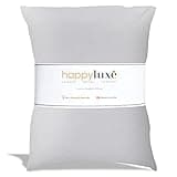 Happyluxe Odyssey Travel Pillow for Long Flights - Soft, Small, Alternative to Down and Memory Foam. 17 x 13in - Made in The USA, Silver Gray Airplane Pillow for Adults Sleeping, Camping or Nap