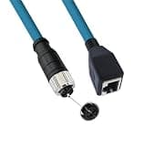 Compatible with M12 8 Pin X Code Female to RJ45 Ethernet 3.28ft Cat6 Shielded High Flex Field Wireable Assembly for Industrial Automation(50CM)