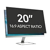 LINGDSWULING 24-inch Privacy Screen For Frameless Monitors 16:9 Aspect Ratio Hanging Blue Light Screen Protector Eye Protection Anti-Spy Shield Reusable(20inch/44.1x24.8 cm)