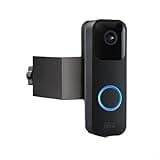 No-drill Anti-theft Video Doorbell Steel Security Bracket 0.6 Through 2.6 Inch Doors Punch- Fixed Clip Home Black(black)