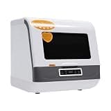 Portable Countertop Dishwasher, Compact Mini Dishwasher with 4 Wash Programs (Quick/Standard/Strong/Fruit), No Installation Needed, Space-Saving for Apartments RVs Small Kitchens