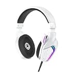 Oniverse Wired Gaming Headset with Adjustable Microphone, Compatible with PS5 PS4 Switch Xbox PC Mac, LED Gaming Headset, 50mm Speakers Comfortable and Breathable, Wired Jack - Meteor (Frost White)
