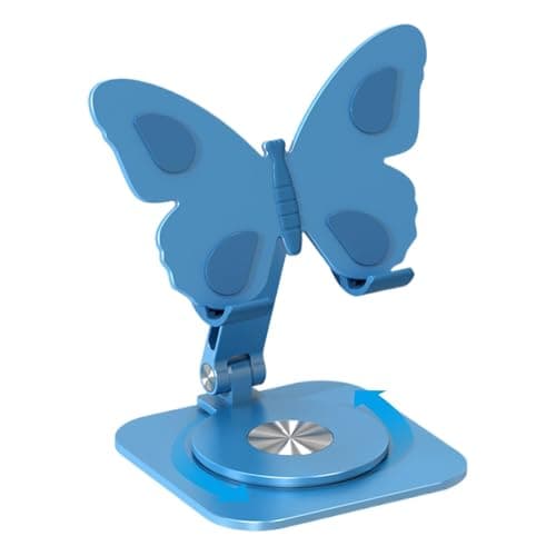 Desktop Phone Holder,Foldable Adjustable Butterfly Table Decor | Cell Phone Stand Office Desk Accessories | for Most Smartphones Tablet Home Apartment Dorm Camping Travel