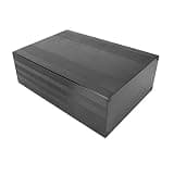 Omquot Aluminum Brushed Black Oxide Split-Type Cooling Case for Amplifier GPS, 2.7 X 5.7 X 5.9 Inch, 2 Pieces Baffle, Installation of Sound System (#)