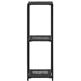 KGHFDVB Poly Rattan Storage Shelf, 11.8x11.8x35.4 Inch Black Compact Storage Rack for Kitchen, Living Room, Patio, Bathroom, Office