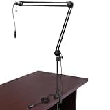 Lectronify Two-Section Broadcast Microphone Boom Arm with Internal Springs Integrated XLR Cable, 40" Reach Desk Clamp, 360° Rotation, C-Clamp Mount and 14" Riser for Podcast Streaming Recording