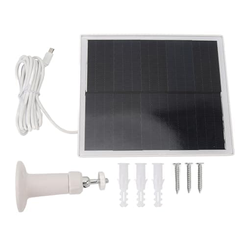 Solar Panel Load Kit, 6w Monocrystalline Silicon Solar Panel Charger, IP65 Portable Solar Panel with Monitor Camera Clamp/Holder for Family Activities (White)