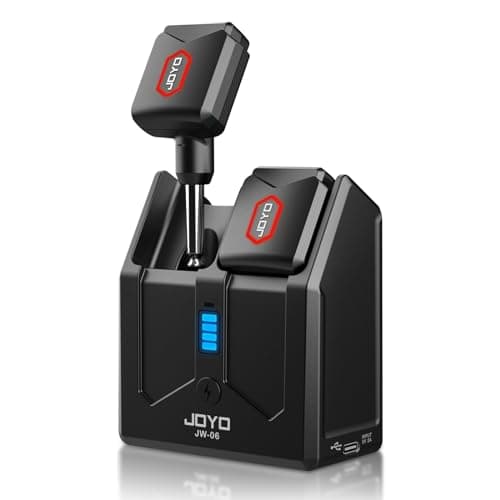 JOYO Wireless Guitar System 5.8GHz Wireless Guitar Transmitter Receiver with Charging Box 4 Signal Channel for Guitarist Bass Electric Instruments (JW-06)
