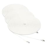 Amazon Basics RJ45 Cat 7 Ethernet Patch Cable, Flat, 600MHz, Snagless, Includes 25 Nails, 100 Foot, White (Pack of 3)