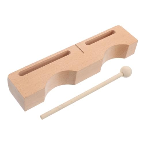 SAFIGLE Dual Bass Tone Wooden Rhythm Block Percussion Instrument with Pure Sound Quality Made of Hardwood for Adults Suitable for Opera Performances and Other Events