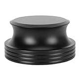 LP Turntable Disc Stabilizer, Record Weight Stabilizer, Aluminum Alloy HiFi Record Clamp with Felt Cushion for Reduced Vibration and Improved Sound Quality (Black)