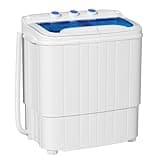 INTERGREAT Portable Washing Machine, Twin Tub Washing Machine Laundry Compact Washer spinner Combo with 16lbs capacity, 9.6Lbs Washer and 6.4Lbs Spinner dryer for Apartments RVs and Dorms (Grey)