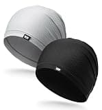 THINDUST 2Pcs Summer Mesh Breathable Skull Beanie - Soft Stretchy Slouchy Beanie Hat Men Women for Running Cycling Gym