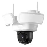 aosu Floodlight Camera Wired, 3K UHD Security Camera Outdoor, 360° Coverage Surveillance, 24/7 Recording, Motion Detection, 2600-Lumen Motion-Activated Floodlight, Color Night Vision