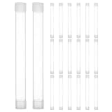 Lurrose 20pcs Thermometer Storage Plastic Case 15x150mm Large Flat Hard Container for Safe Organization and Protection of Thermometers and Needles at Home or Travel