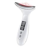 7-Color LED Red Light Therapy Face & Neck Massager - Anti-Aging Facial Sculptor with Heat, Vibration, Lifting, Firming, Timer for Visible Skin Tightening, Rechargeable At-Home Beauty Device