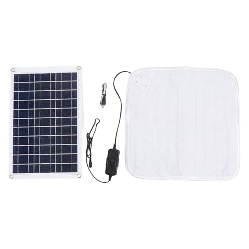 Portable Solar Panel with Heated Blanket 50W Monocrystalline, Lightweight Compact Design - Adjustable 2 Gears Heating, Energy Saving Outdoor Use for Camping Hiking