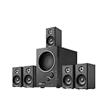 Elimavi 5.1 Surround Sound System with 5.5'' Subwoofer Stereo System for Home with 2.5'' Midrange Home Theater Speakers, Home Speaker System with 3.5-RCA/USB/Wireless/AUX Audio Inputs
