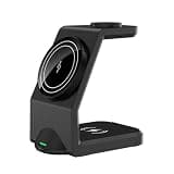 Aumotop 15W Fast Wireless Charging Magnetic Stand MultiDevice Charging Dock for 14 13 12, Desktop Organizer for Office Home Use