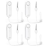 TECKNET Door Alarm for Door Handle, 130dB Door Alarms When Opened & Window Alarms, No-Drill Travel Door Security Device with Lanyard, Door Sensor Alarm for Home, Apartment & Hotel(Pack of 4)