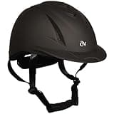OVATION Adult Deluxe Schooler Riding Helmet - Lightweight Breathable Adjustable Equestrian Safety Helmet w/Removable Liner, Black Black Vents, Small/Medium