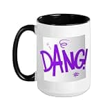 Purple Color Dang! Purple Graphic Ceramic Mug, Black/White, 15oz