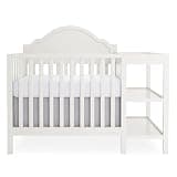 Dream On Me Aria Haven Mini Combo Crib with Attached Storage, Space-Saving Mini Crib, Durable Solid Wood Construction, Adjustable Mattress Support, Cannoli Cream