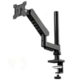 Pivotix Single Monitor Mount Spring Arm for 17-32 inch Screen Tilt Swivel Rotate C-Clamp Supports 19.8lbs VESA 75/100 Black