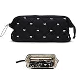 Stratalife Quilted Hair Tools Travel Bag with Polishing Cloth Compatible with Dyson Airwrap Shark Flex Style, Portable Toiletry Bag Hair Dryer Curling Iron Carrying Case Travel Essentials Black Bow