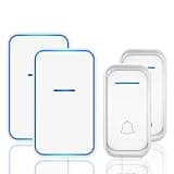 ONMYJFD Home Door Bell 2 Button Receiver Chime Waterproof Doorbell 300M Remote Intelligent LED Light