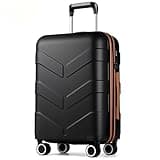 TILYMOL Hardside Carry On Luggage 22x14x9 Airline Approved with Spinner Wheels, Lightweight 20-inch Carry-On Suitcase for Men & Women, Black