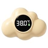Bath Water Thermometer, Digital Baby Bath Thermometer, 3-Color Temperature Alert Floating Cloud Shape for Newborns, Yellow, Water, Baby