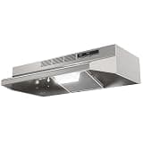 Range Hood 30 Inch Under Cabinet - Stainless Steel Vent Hood for Kitchen, 300 CFM Stove Hood with 2-Speed Exhaust Fan, 45dB Quiet Kitchen Hood, Ducted/Ductless Convertible