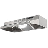 Range Hood 30 Inch Under Cabinet - Stainless Steel Vent Hood for Kitchen, 300 CFM Stove Hood with 2-Speed Exhaust Fan, 45dB Quiet Kitchen Hood, Ducted/Ductless Convertible