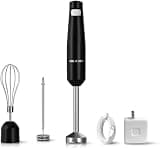 Cordless Hand Blender, Rechargeable Immersion Blender with Fast Charger, Powerful Blade System, Variable Speed & Whisk Attachment – Perfect for Smoothies, Soups & Baby Food