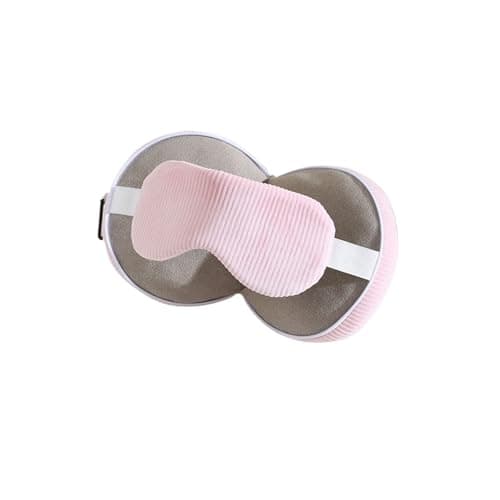 Edgiyuo Portable 2-in-1 Neck Pillow and Sleeping Mask - Multifunctional Travel Eye Cover for Comfort On Airplanes and Offices(Pink)
