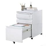 Garvee Mobile Filing Cabinet 3 Drawer,Under Desk File Cabinet with Lock & Anti-tip Wheel, Metal Rolling Filing Cabinets for Home Office Organizer,A4/Letter/Legal Hanging File Folders