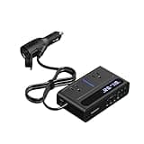 200W Car Power Inverter, TESSAN 12V DC to 110V AC Converter with 2 AC Outlets and 6 USB Ports with 36W USB-C, Car Charger Adapter PD/QC 3.0 Fast Charging, Car-Essentials for Camping, Road Trip, Black