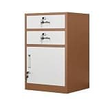 NUHSLF Mobile File Cabinet with Adjustable Shelves and Lockable Drawers - 4 Drawer Office Storage for Home Office - Metal Storage Cupboard (Brown-2 Drawer)