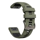 FVBBVCKAA 20 22 26MM Silicone WatchBand Strap Fit For Garmin Fenix 8 E 7 7X 6X 6 Pro 5 5X Plus Epix Enduro 3 WristStrap QuickFit Release Bracelet(Military green,22mm)
