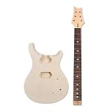 WUQIMUSC Electric Guitar Kit 22Fret 24.75 inch Guitar Neck Mahogany Guitar Body Flame maple veneer Beginner Kit All Components Included