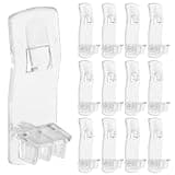 SOESFOUFU 25Pcs Transparent Plastic Shelf Clips Locking Cabinet Shelf Pegs 1.96In Rectangular Long Board Support Partitions for Kitchen Cabinet Furniture Organization
