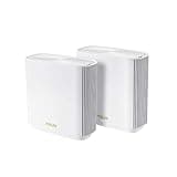 ASUS ZenWiFi AX6600 Tri-Band Mesh WiFi 6 System (XT8 2PK) - Whole Home Coverage up to 5500 sq.ft & 6+ Rooms, AiMesh, Included Lifetime Internet Security, Easy Setup, 3 SSID, Parental Control, White