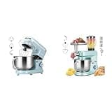 VIVOHOME Blue 660W 10 Speed 6 Quart Tilt-Head Stand Mixer and Blue 6 in 1 Stand Mixer 8.5 Quart Electric Tilt-Head with Meat Grinder Blender Pasta Maker