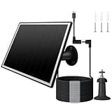6W Solar Panel for Video Doorbell and Security Camera, IP65 Waterproof Outdoor Charger with 3m-Cable, Dual DC3.5 Type-C Ports, Monocrystalline Silicon(6W-White-DC3.5)