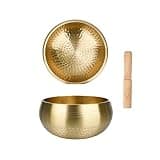 Tibetan Singing Bowls Brass Singing Bowl Sanskrit Yoga Meditation For Sound Handmade Healing Stress Relief Buddha Mindfulness Instrument(9.5 CM)