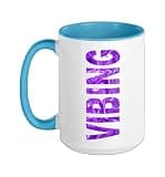 Purple Color Vibing Liquid Purple Graphic Ceramic Mug, Blue/White, 15oz